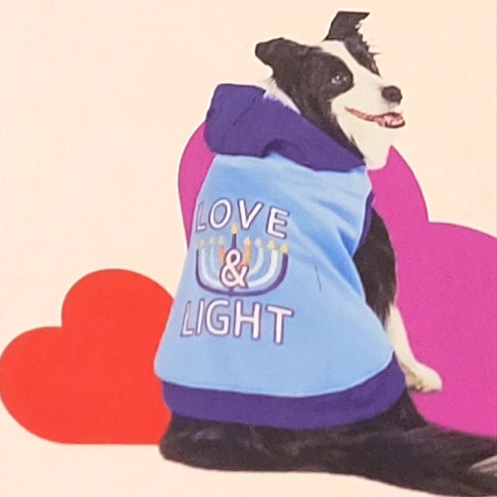 New Boots & Barkley Hanukkah Hoodie~Jacket~Sweater~Love & Light~Menorah~XL